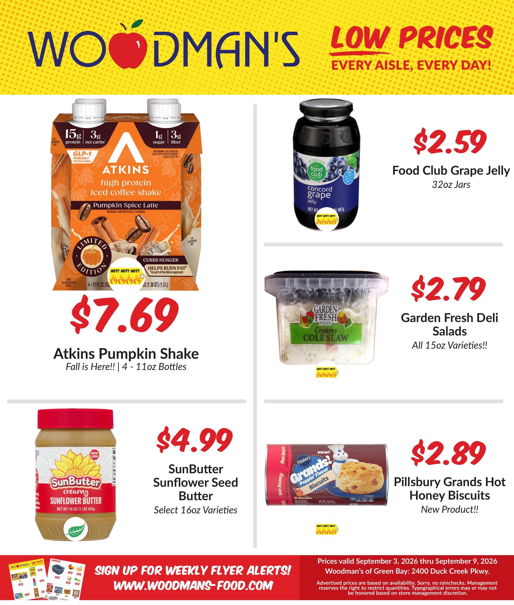 Woodman's Food Market (Green Bay Area, WI) M1000 Weekly Weekly Ad September 3 - 9, 2026
