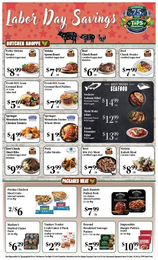 Tops Marketplace Weekly Ad September 4 - 10, 2026