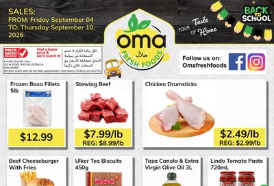 Oma Fresh Foods Flyer September 4 to 10