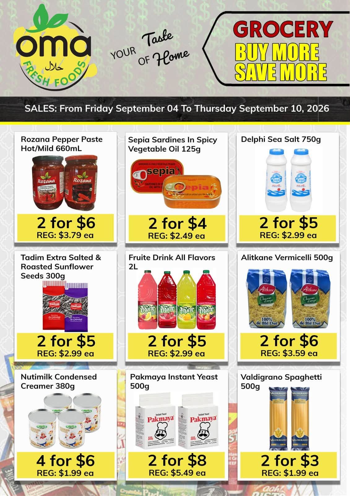 Oma Fresh Foods Flyer September 4 to 10