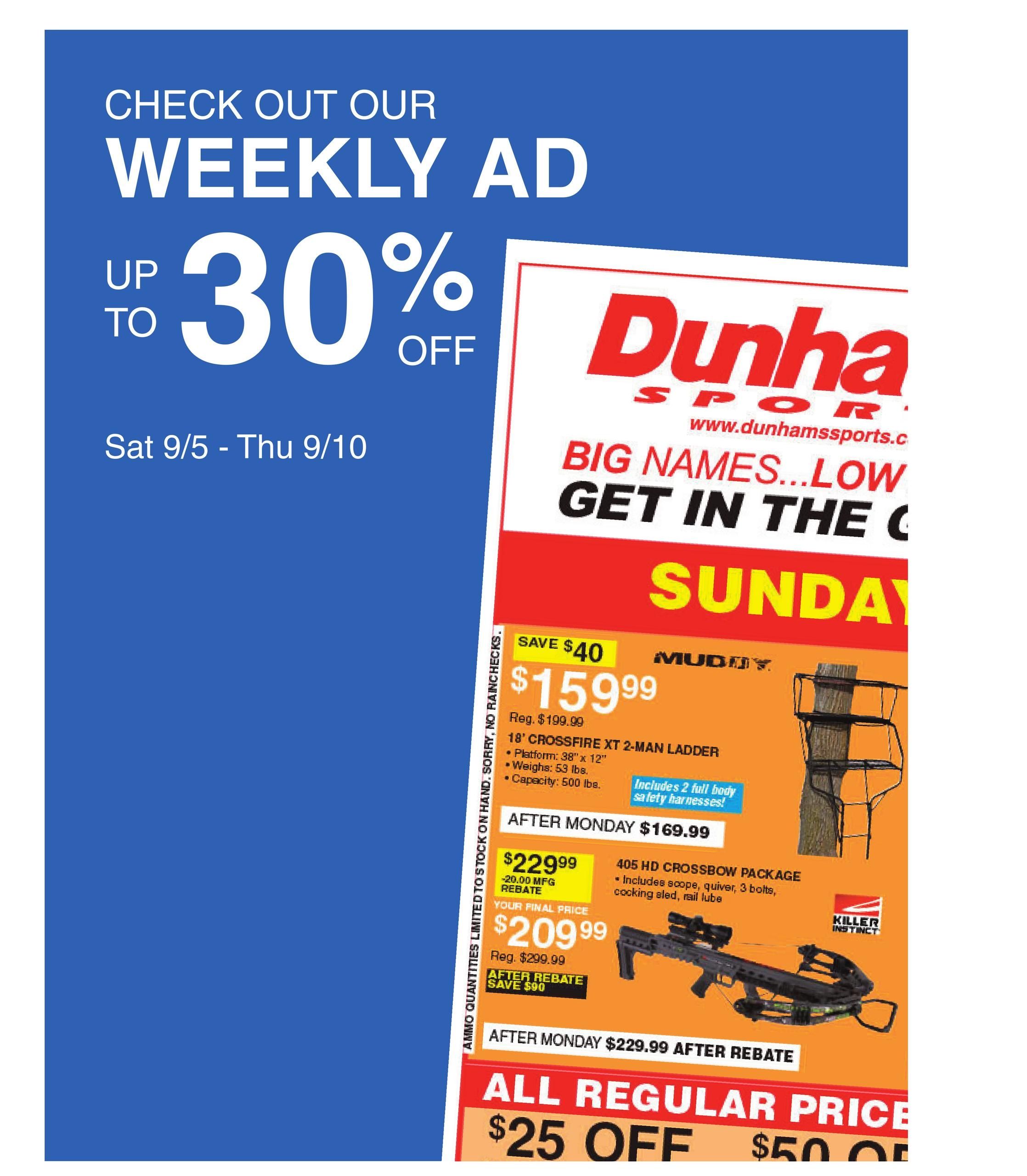 Dunham's Sports (Centre Area, AL) Weekly Ad September 5 - 10, 2026