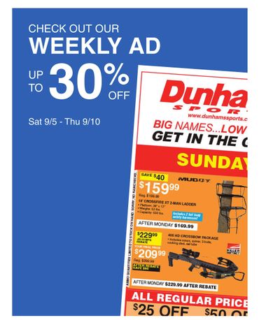 Dunham's Sports (Cottage Hills Area, IL) Weekly Ad September 5 - 10, 2026