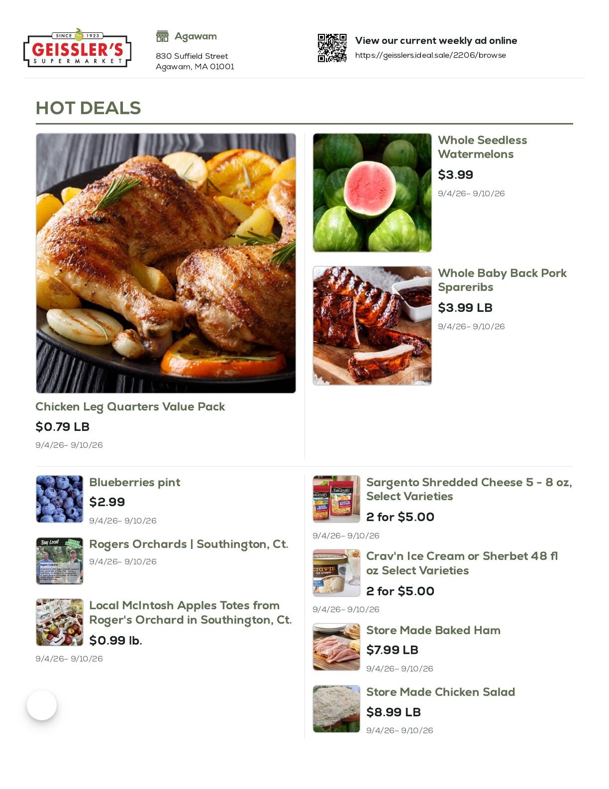 Geissler's Supermarket Weekly Ad September 4 - 10, 2026