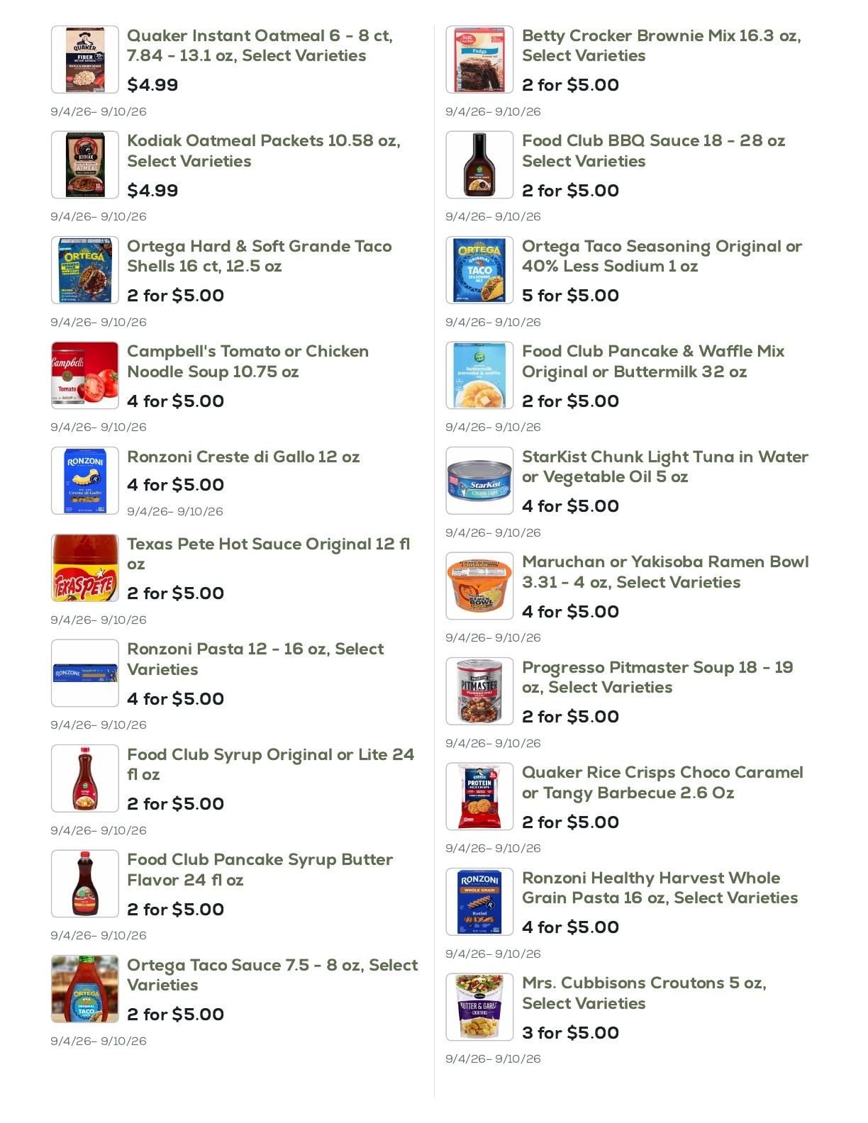 Geissler's Supermarket Weekly Ad September 4 - 10, 2026