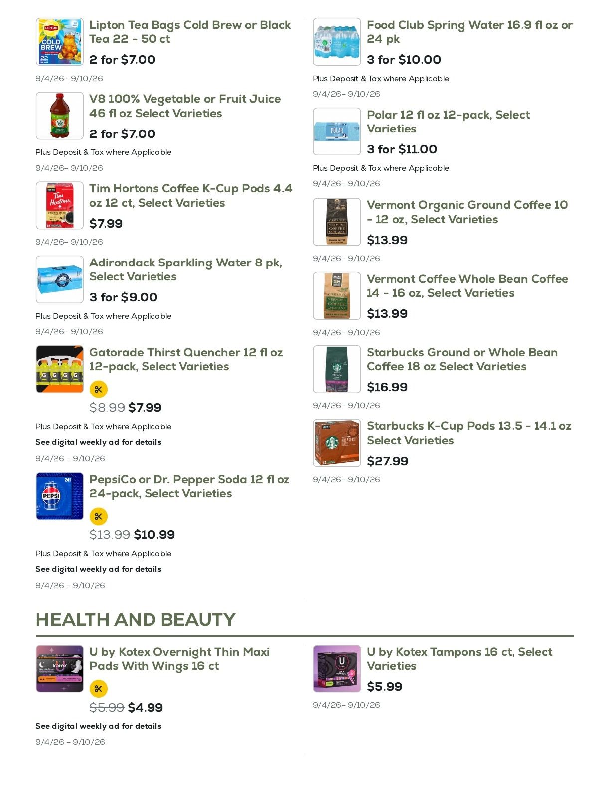 Geissler's Supermarket Weekly Ad September 4 - 10, 2026