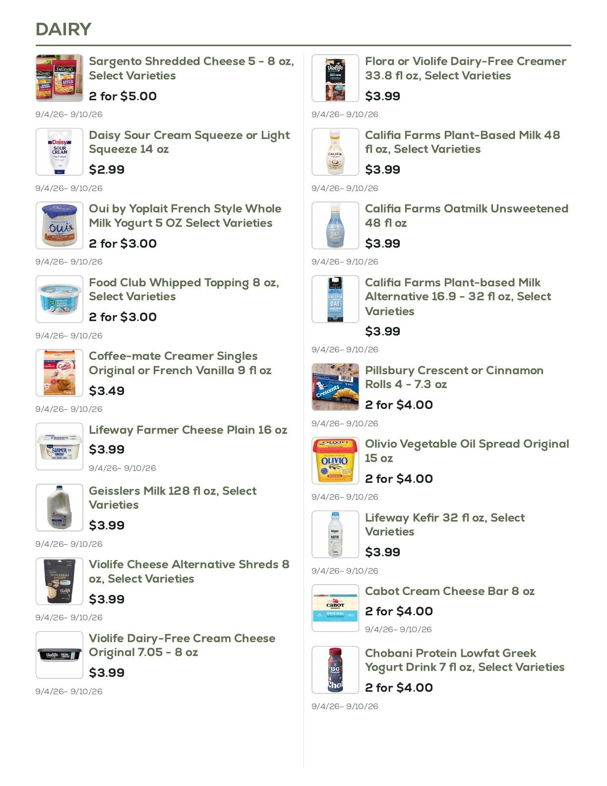 Geissler's Supermarket Weekly Ad September 4 - 10, 2026