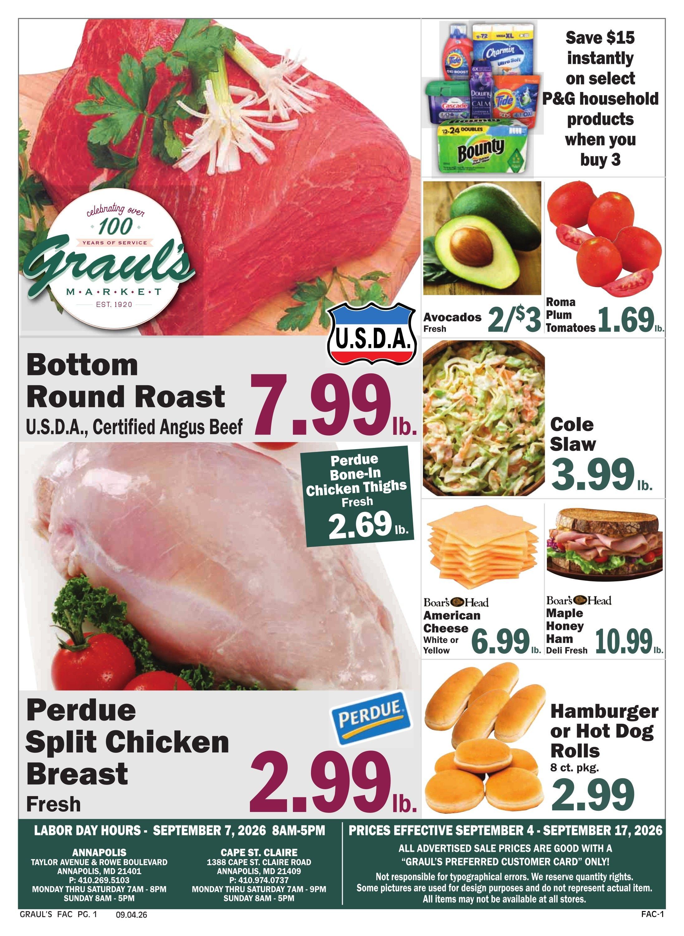 Graul's Market (Annapolis Area, MD) Weekly Ad September 4 - 17, 2026