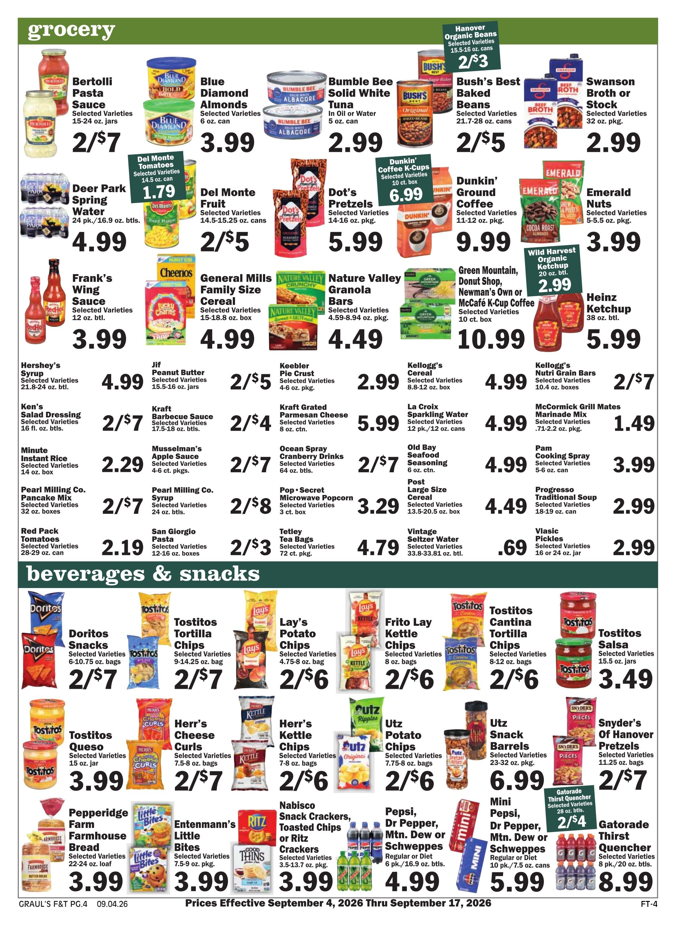 Graul's Market (Parkton, MD) Weekly Ad September 4 - 17, 2026
