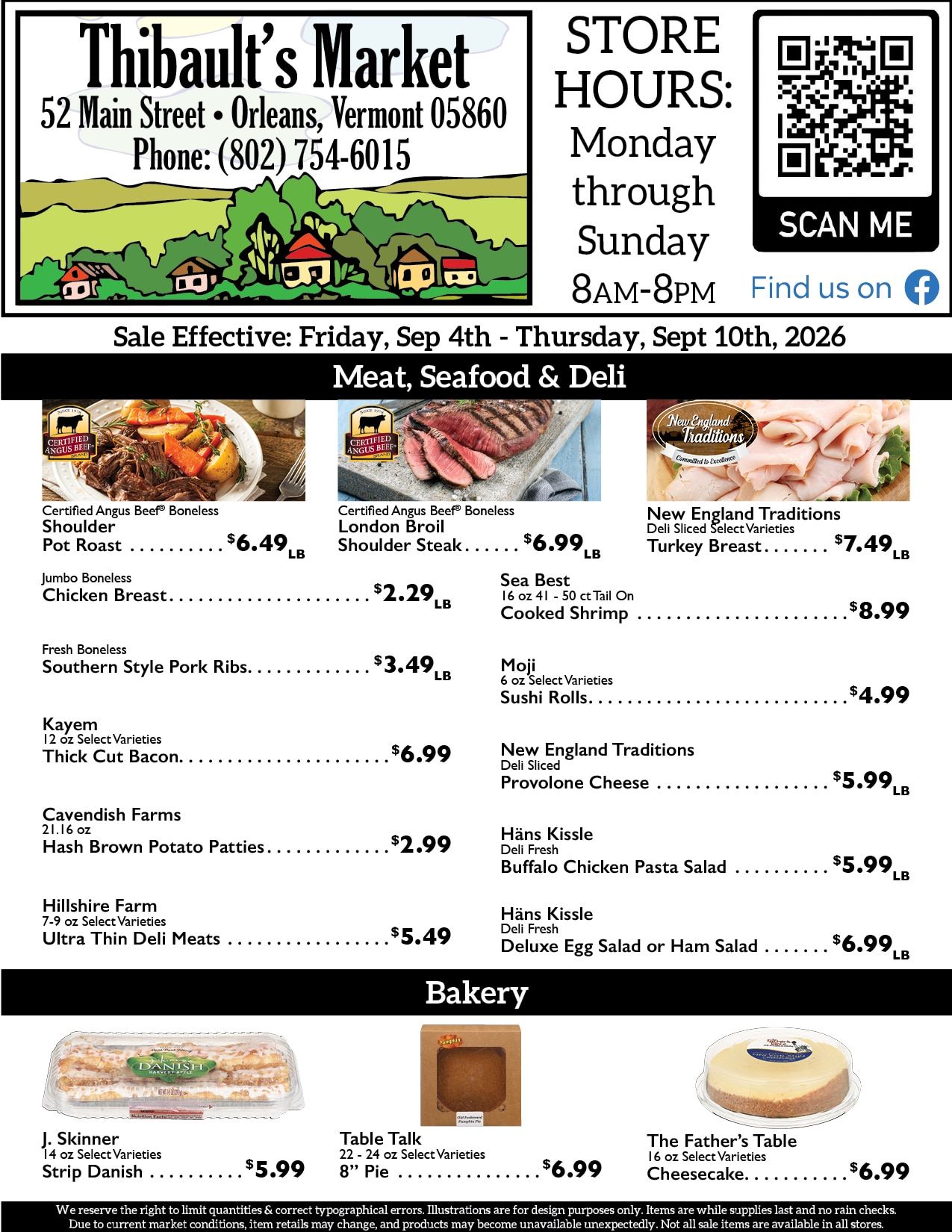 Thibault's Market Weekly Ad September 4 - 10, 2026