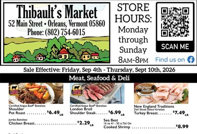 Thibault's Market Weekly Ad September 4 - 10, 2026