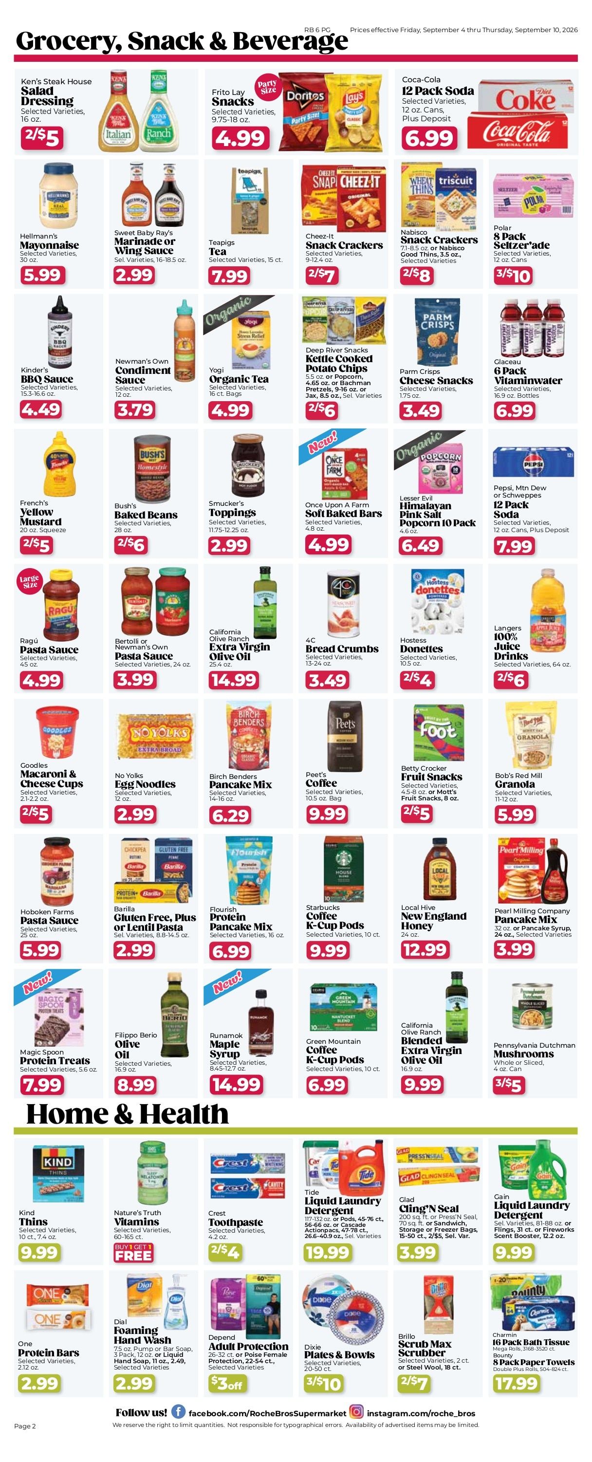 Roche Bros. Weekly Ad September 4 - 10, 2026