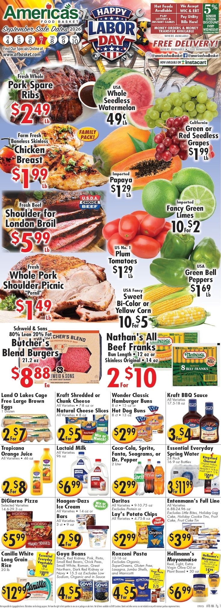 America's Food Basket (Massachusetts) Weekly Ad September 4 - 10, 2026