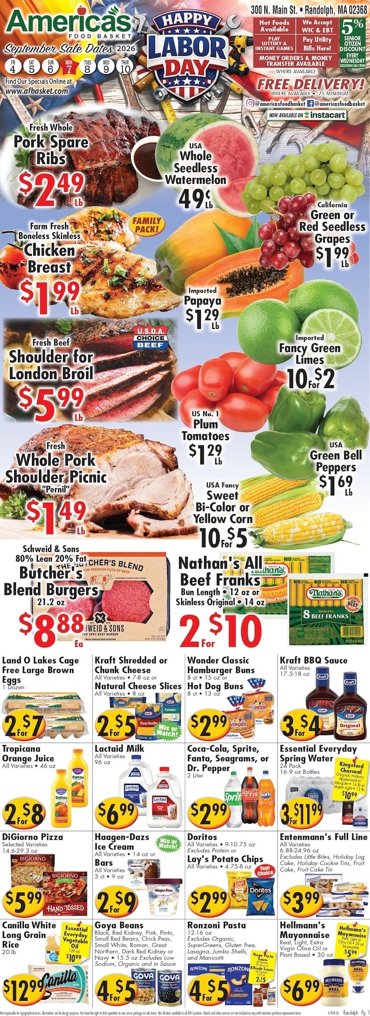 America's Food Basket (Randolph, MA) Weekly Ad September 4 - 10, 2026