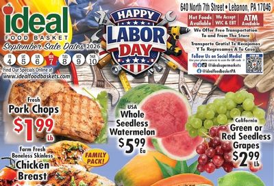Ideal Food Basket (Lebanon, PA) Weekly Ad September 4 - 10, 2026