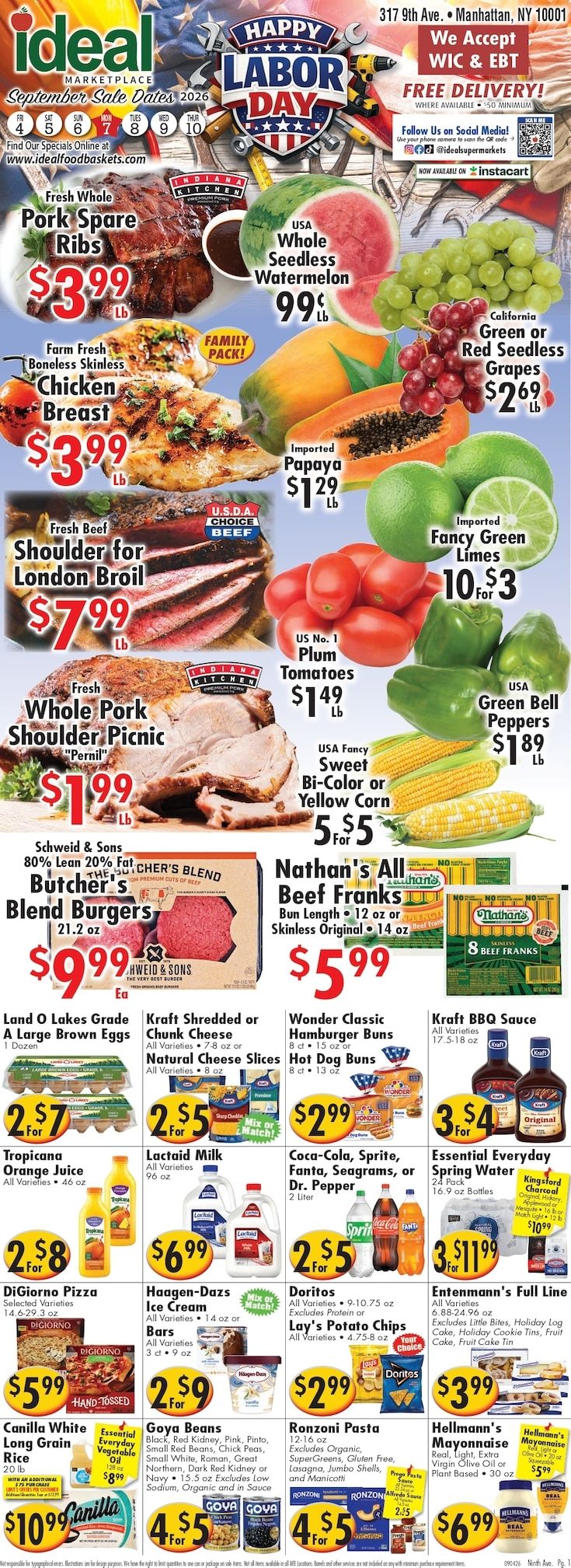 Ideal Food Basket (New York, NY) Weekly Ad September 4 - 10, 2026