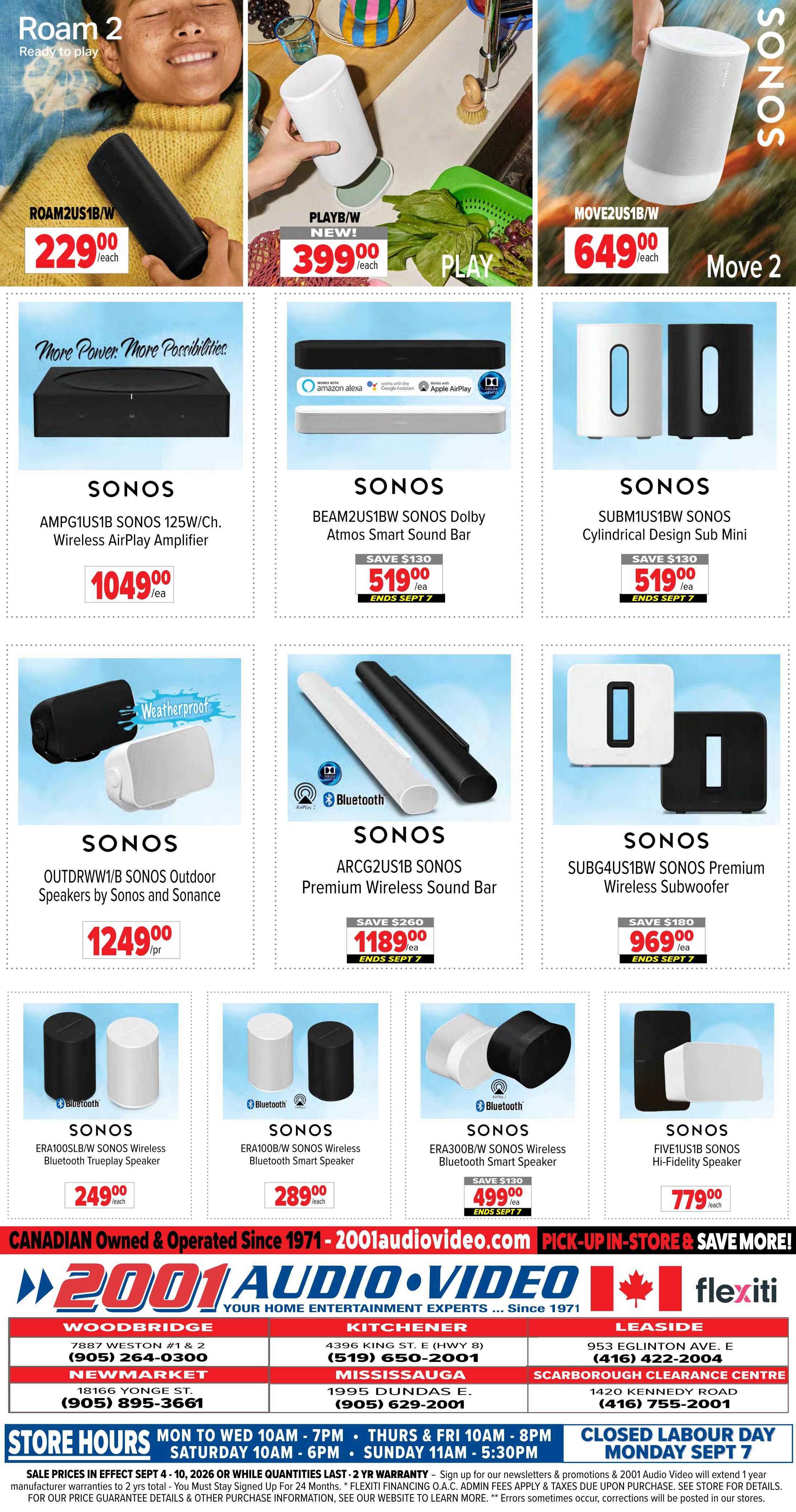 2001 Audio Video Flyer September 4 to 10