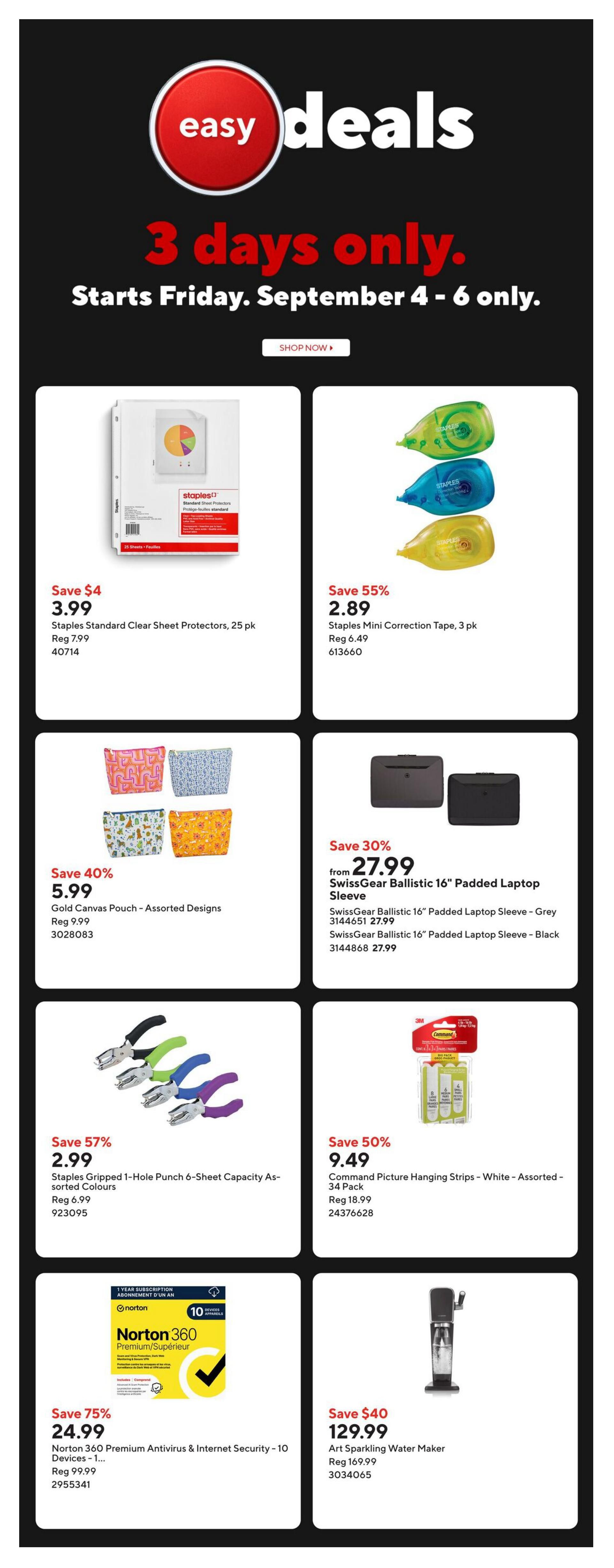 Staples Flyer September 4 to 10