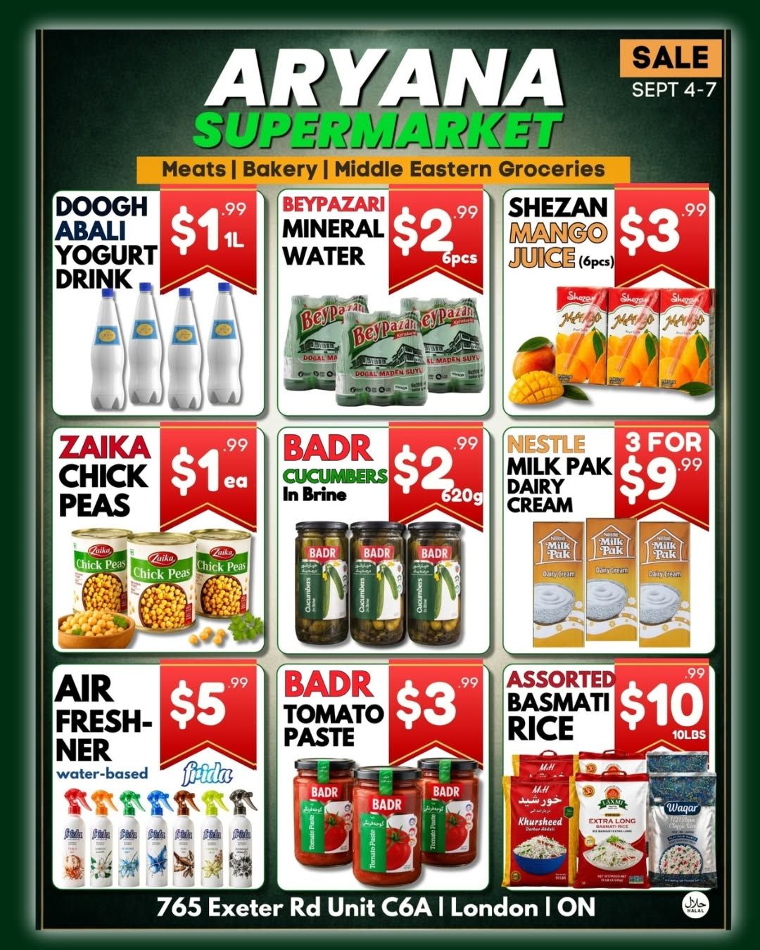 Aryana Supermarket (London) Flyer September 4 to 7