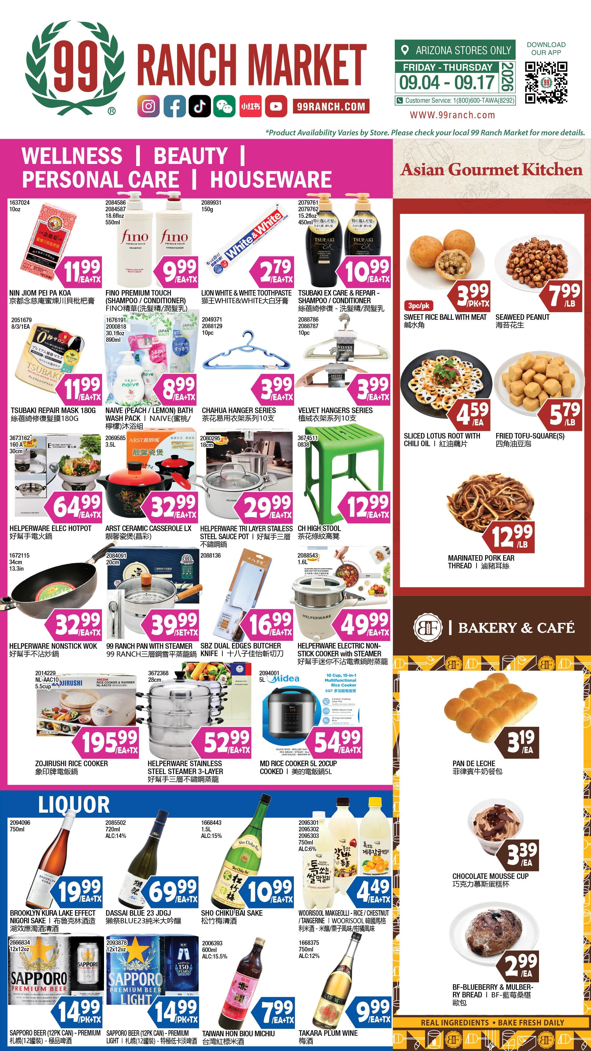 99 Ranch Market (Chandler, AZ) Weekly Ad September 4 - 10, 2026