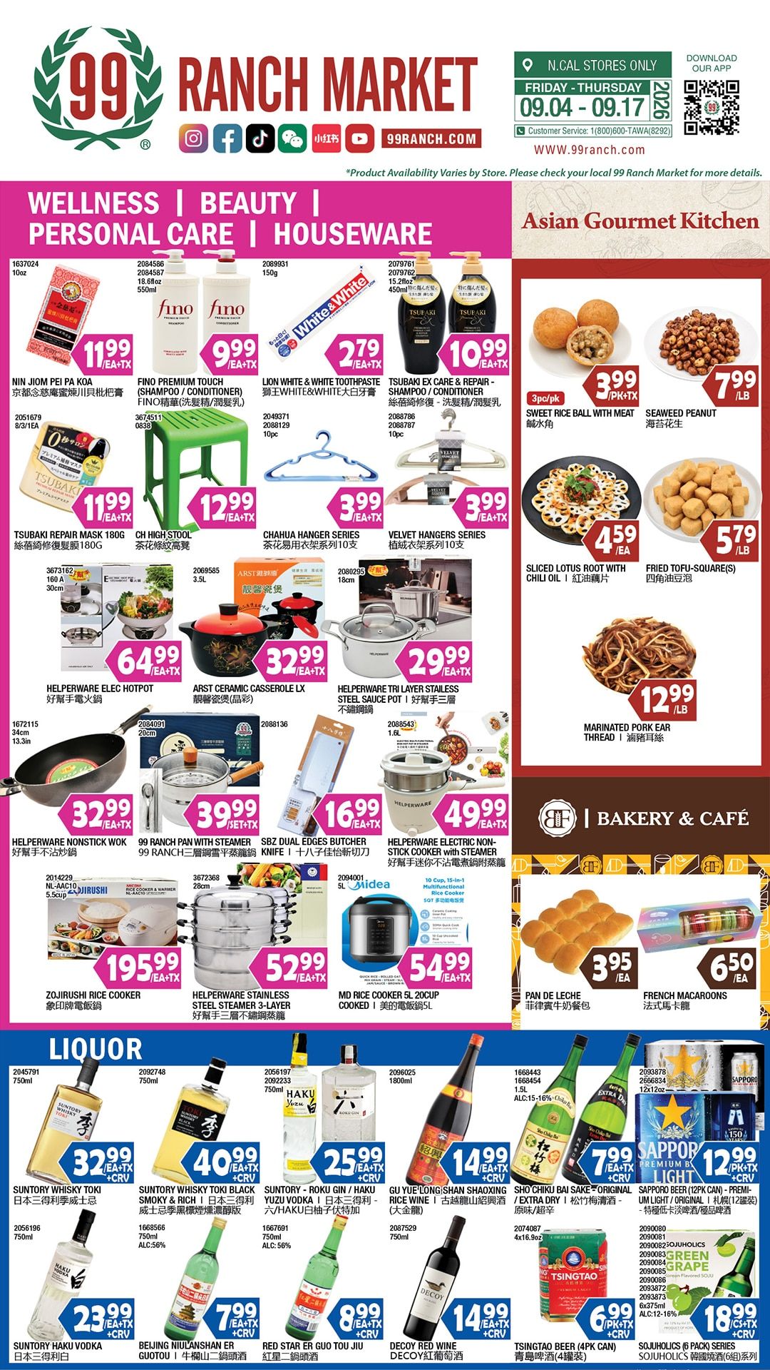 99 Ranch Market (Concord and other locations, CA) Weekly Ad September 4 - 10, 2026