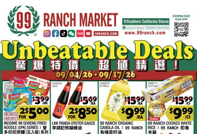 99 Ranch Market (Aliso Viejo and other locations, CA) Weekly Ad September 4 - 10, 2026