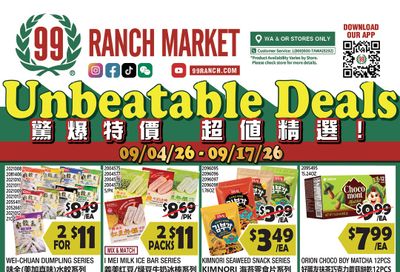 99 Ranch Market (Beaverton and other locations, OR) Weekly Ad September 4 - 10, 2026