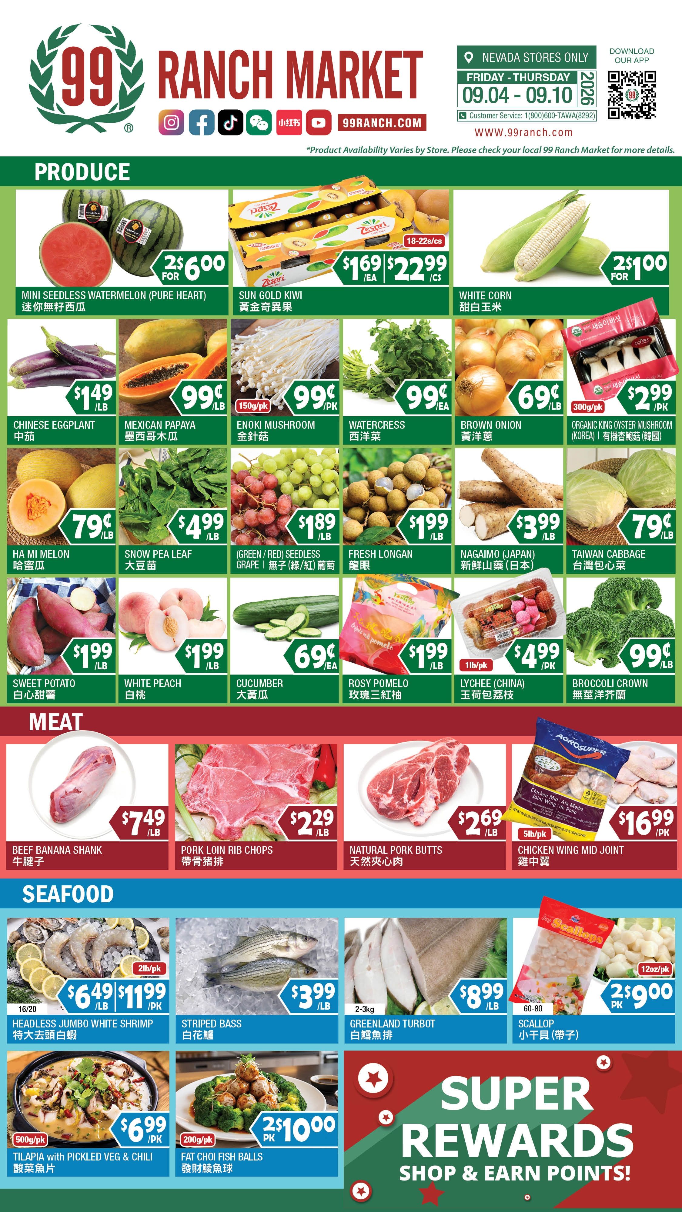 99 Ranch Market (Las Vegas and Las Vegas (Spring Mountain Rd), NV) Weekly Ad September 4 - 10, 2026
