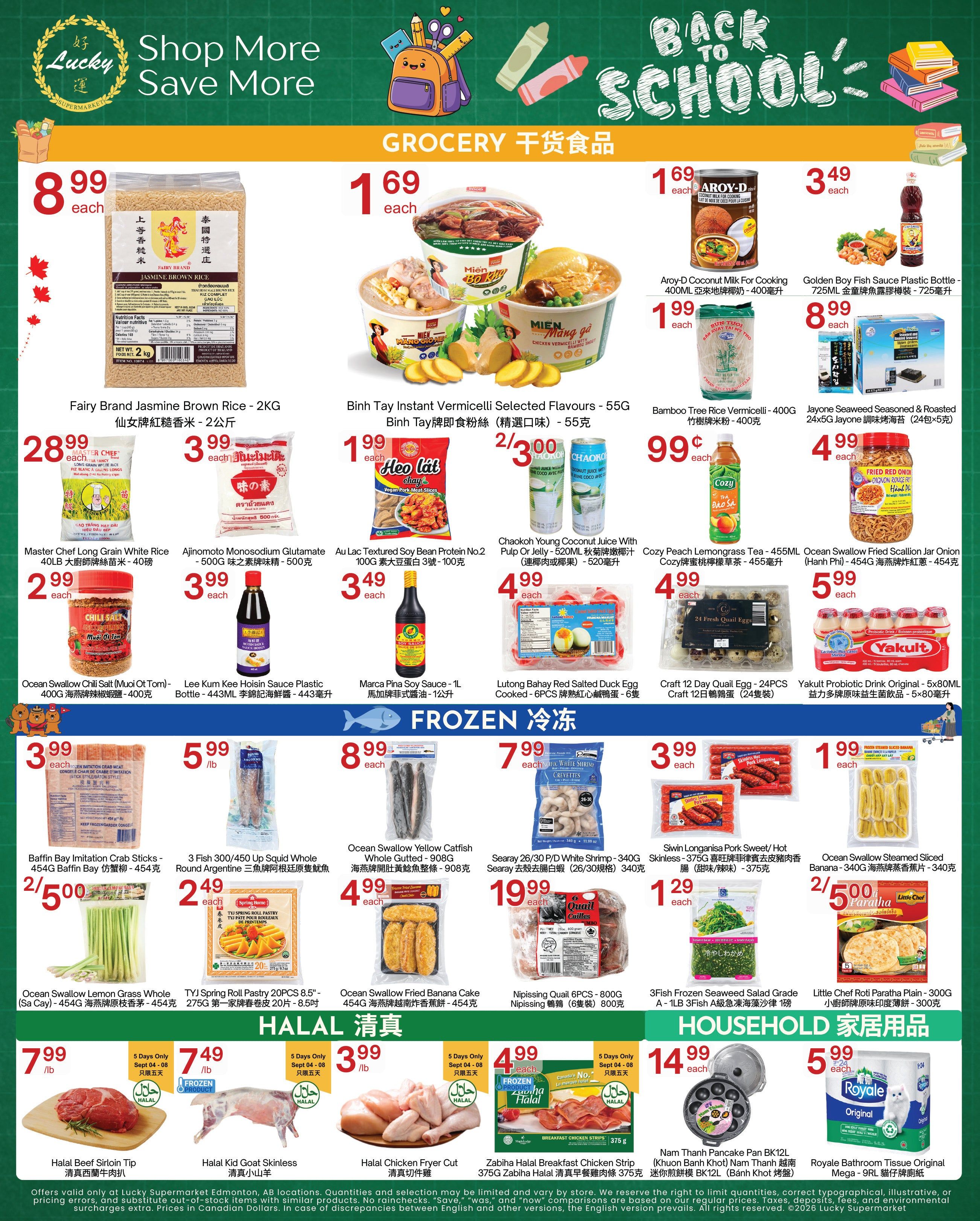 Lucky Supermarket (Edmonton) Flyer September 4 to 10