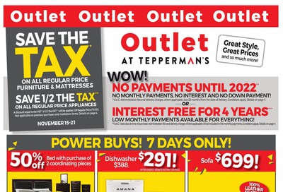 Outlet at Tepperman's Flyer November 15 to 21