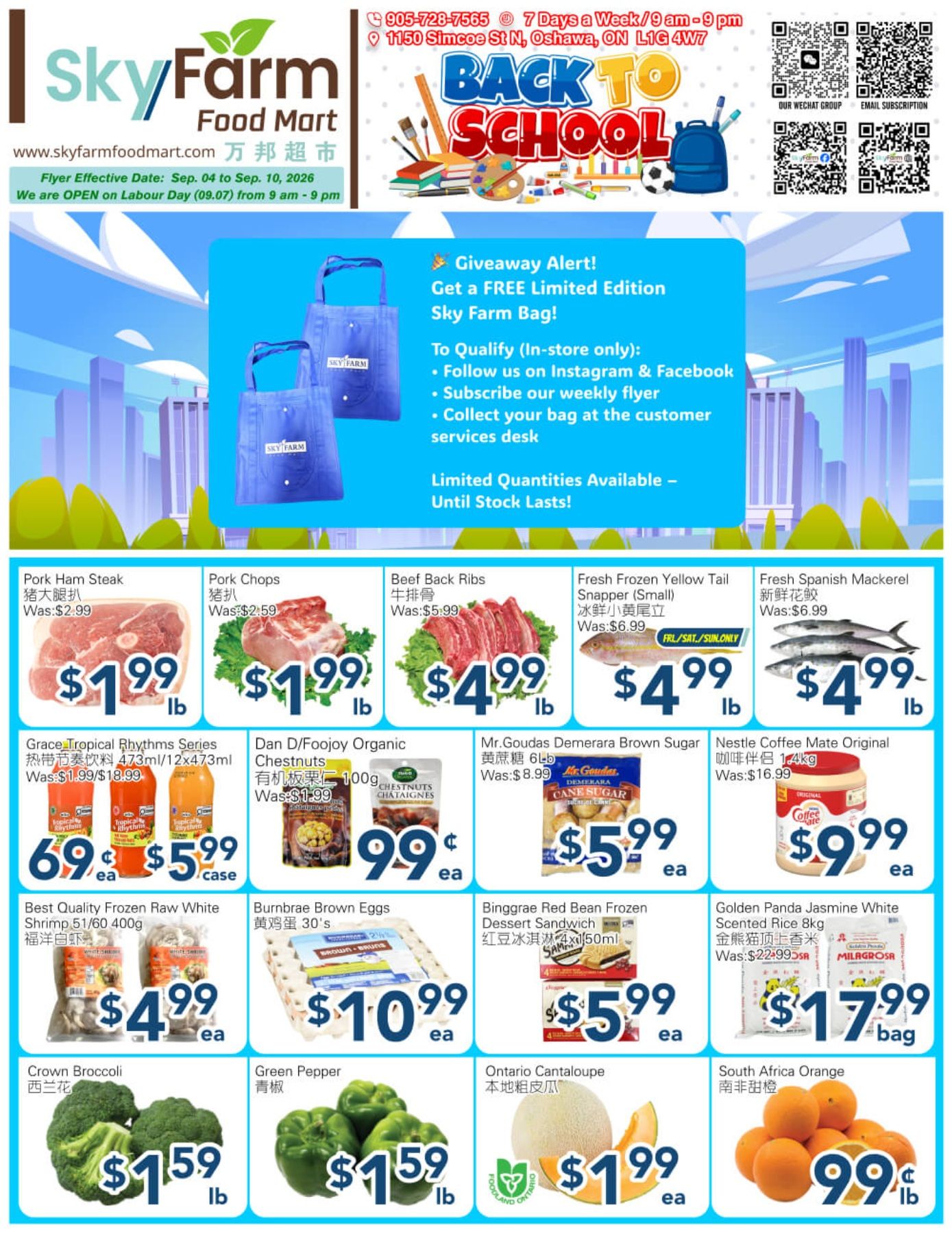 SkyFarm Food Mart Flyer September 4 to 10
