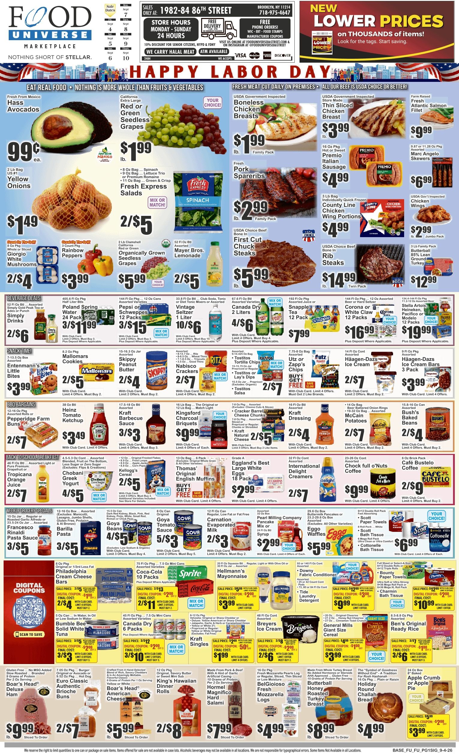 Food Universe (1982-84 86th Street, Brooklyn, NY) Weekly Ad September 4 - 10, 2026