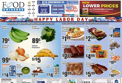 Food Universe (82 W. Kingsbridge Rd., Bronx, NY) Weekly Ad September 4 - 10, 2026