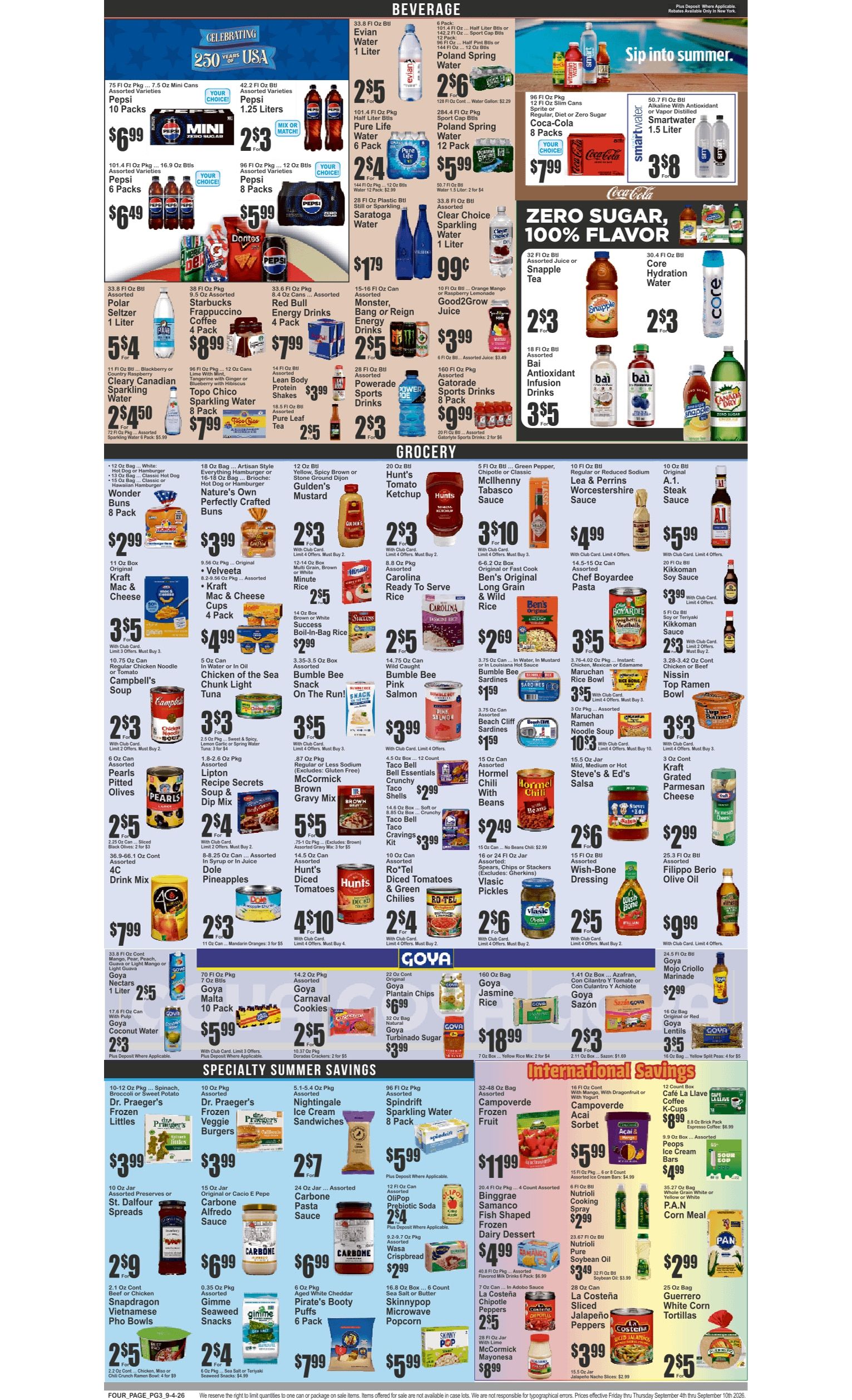 Food Universe (82 W. Kingsbridge Rd., Bronx, NY) Weekly Ad September 4 - 10, 2026