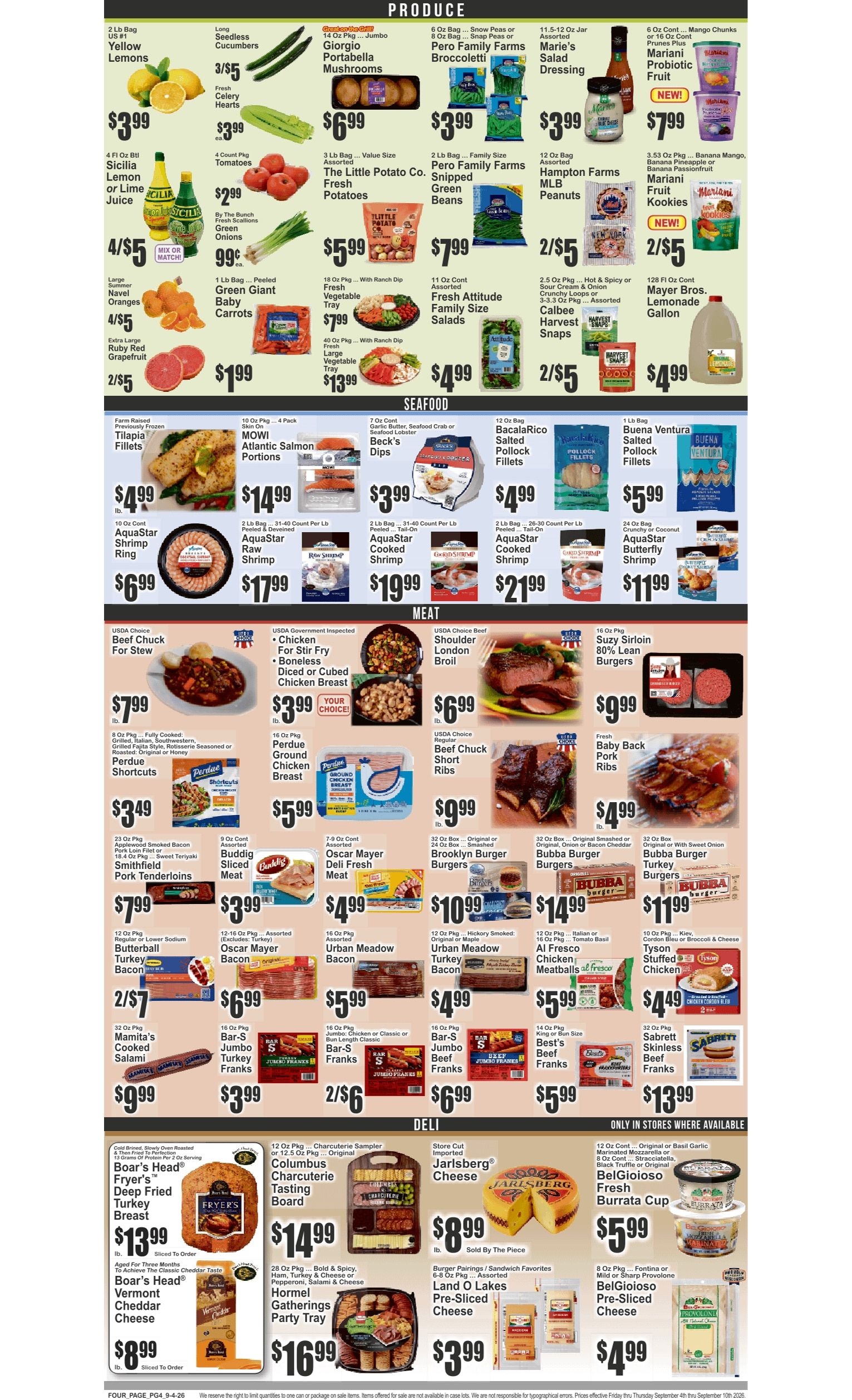 Food Universe (82 W. Kingsbridge Rd., Bronx, NY) Weekly Ad September 4 - 10, 2026