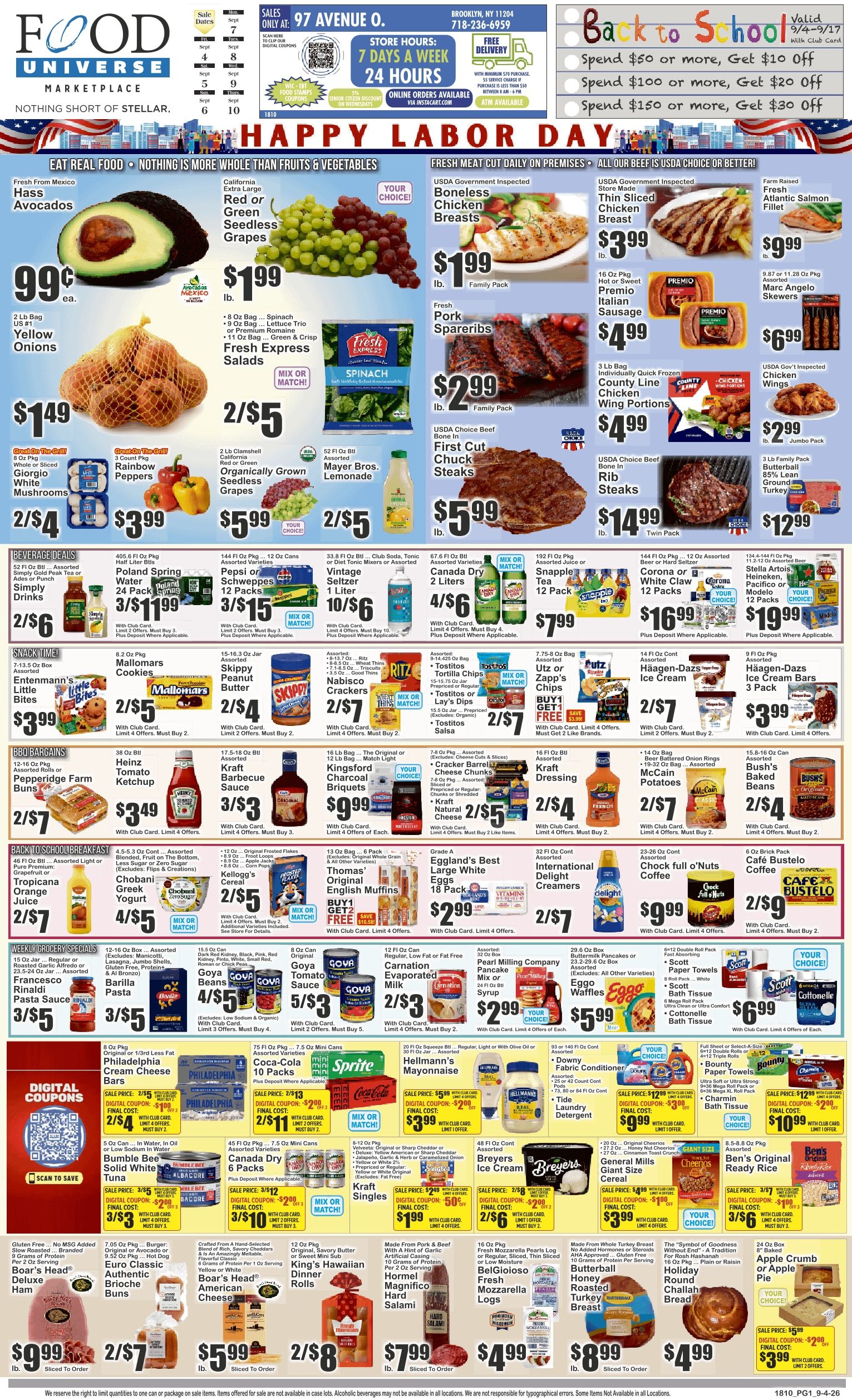 Food Universe (97 Avenue O, Brooklyn, NY) Weekly Ad September 4 - 10, 2026