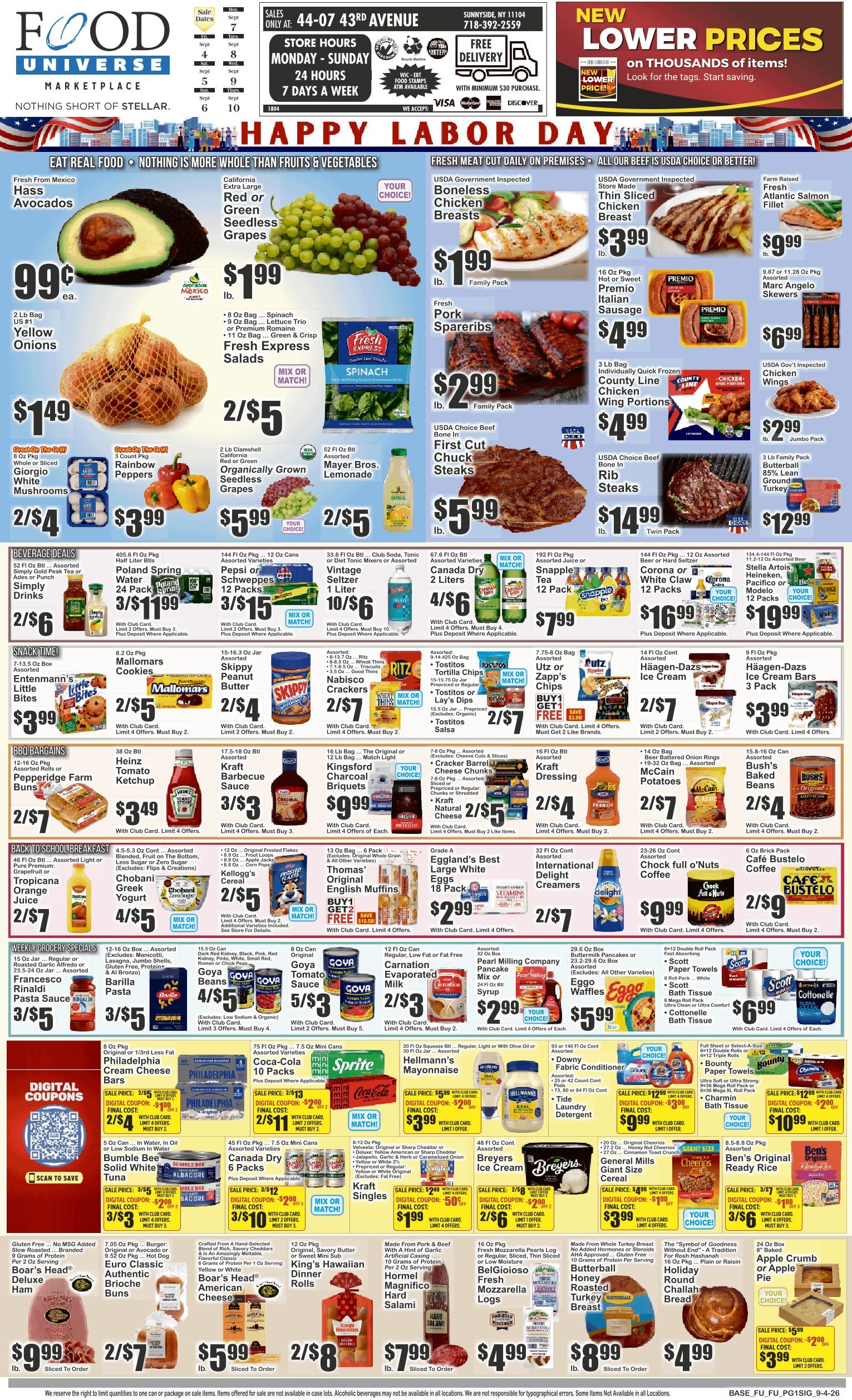 Food Universe (Sunnyside, NY) Weekly Ad September 4 - 10, 2026