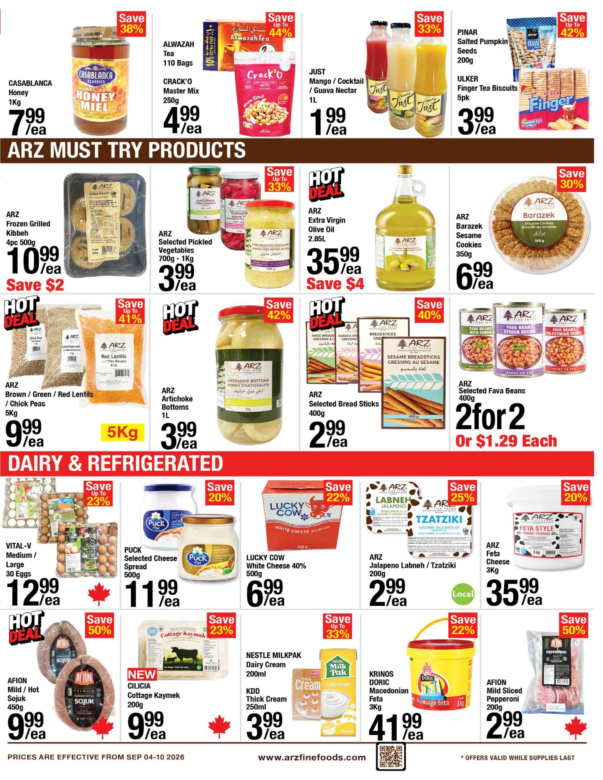 Arz Fine Foods Flyer September 4 to 10