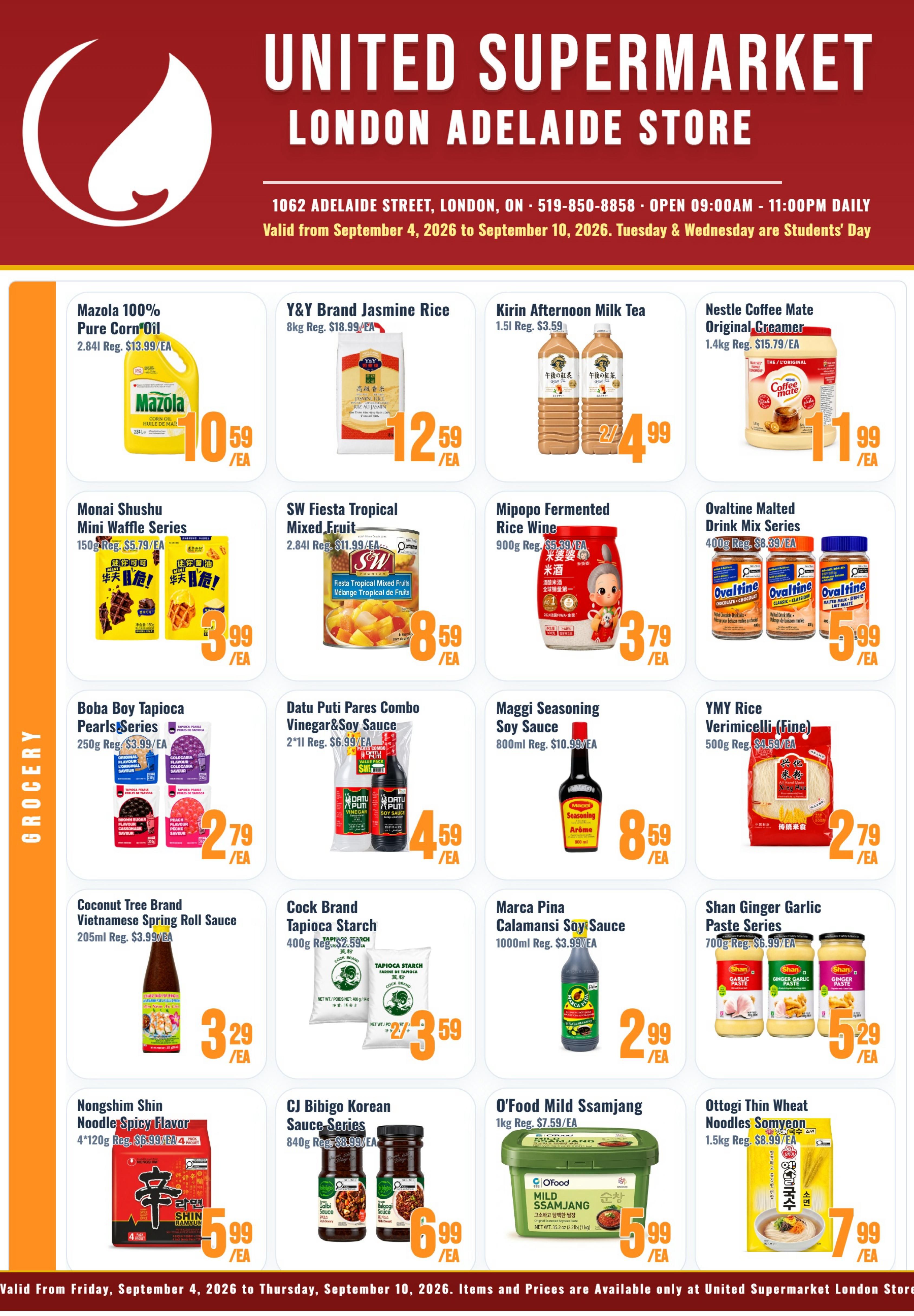 United Supermarket (London) Flyer September 4 to 10