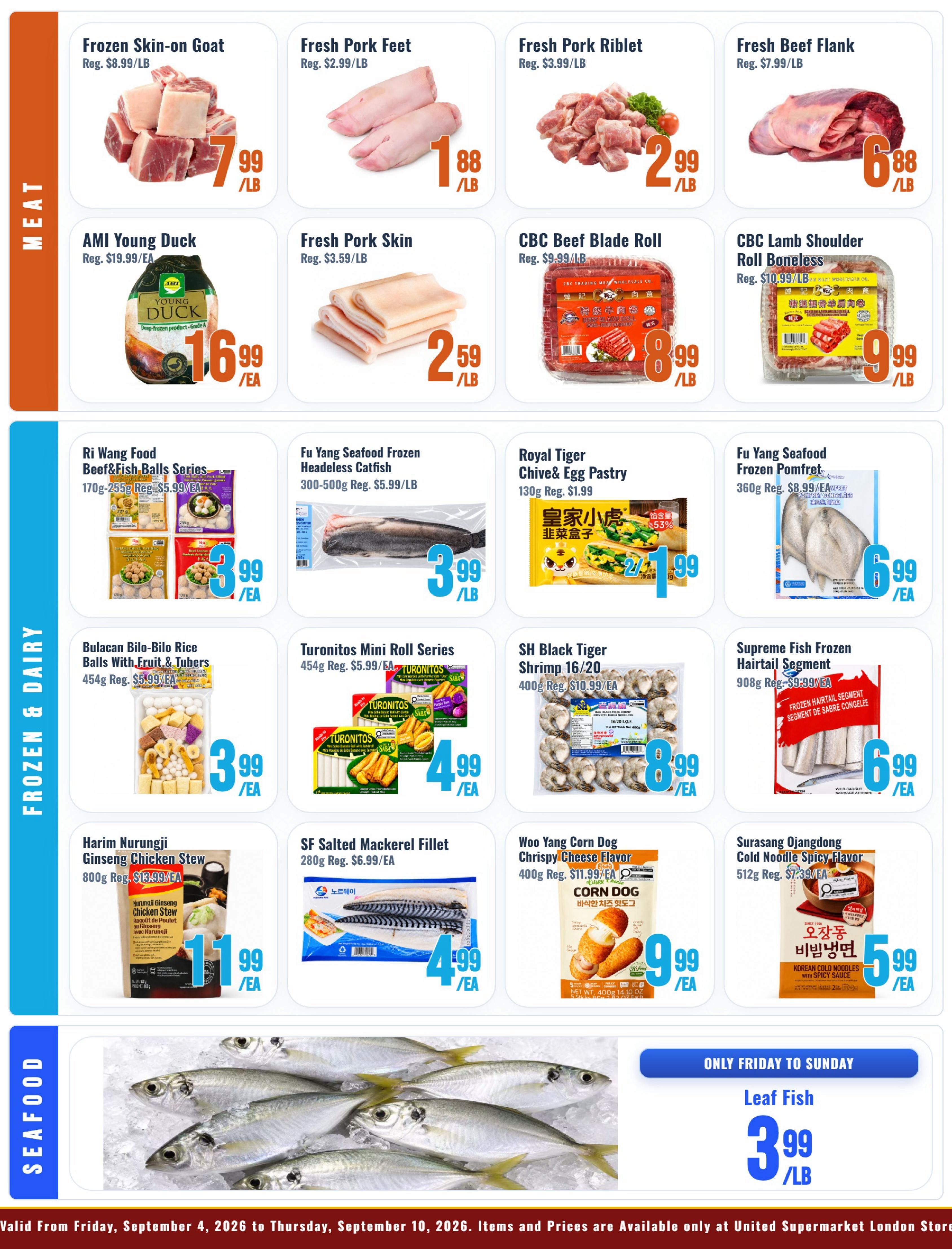 United Supermarket (London) Flyer September 4 to 10