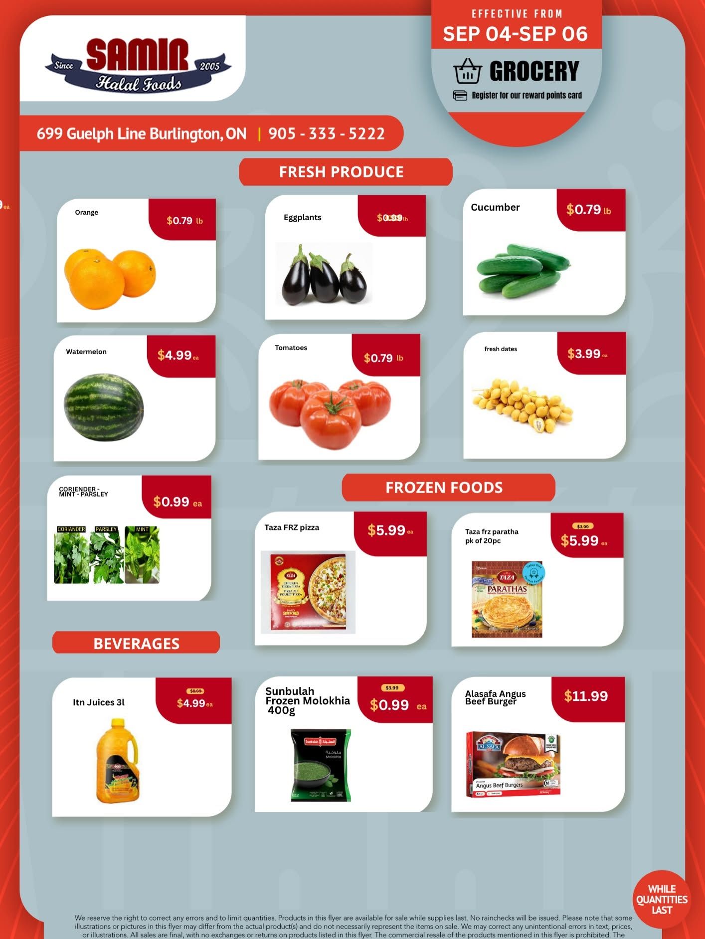 Samir Supermarket (Burlington) Flyer September 4 to 6