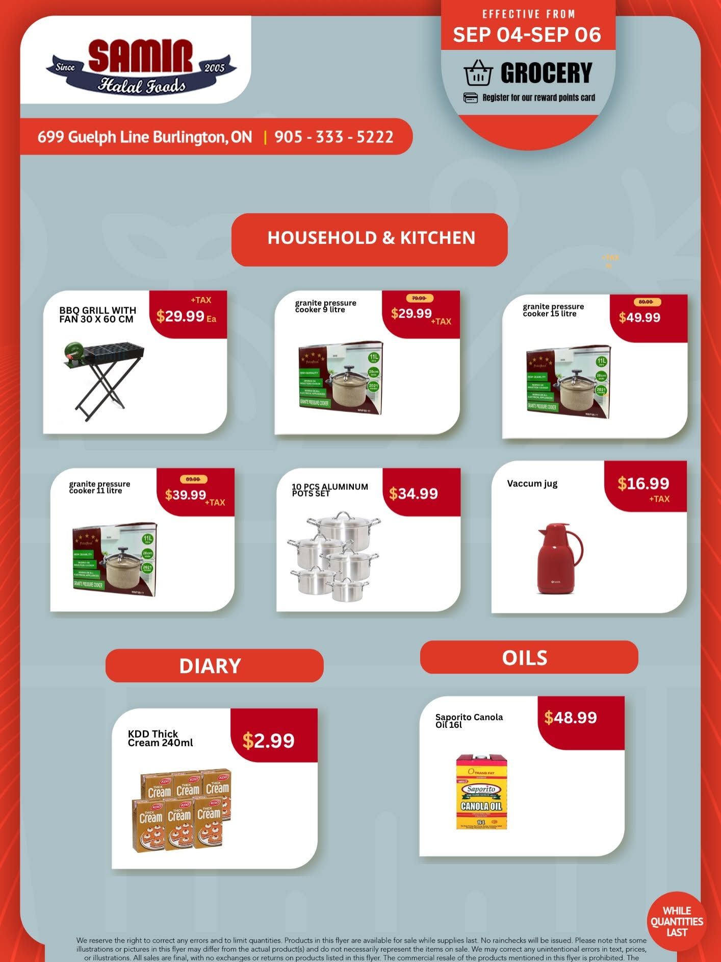Samir Supermarket (Burlington) Flyer September 4 to 6