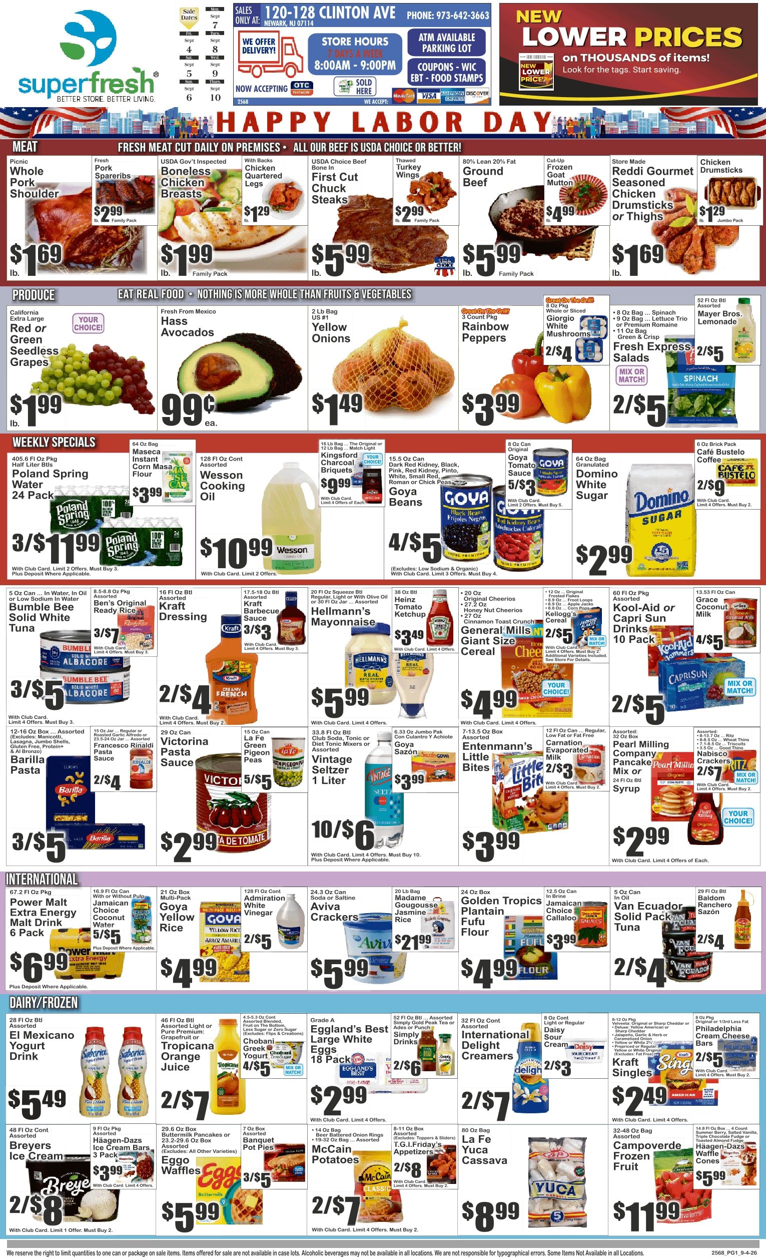 SuperFresh Supermarkets (Newark, NJ) SuperFresh Weekly Ad September 4 - 10, 2026