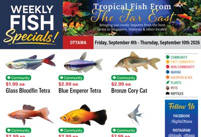 Big Al's (Ottawa) Weekly Specials September 4 to 10
