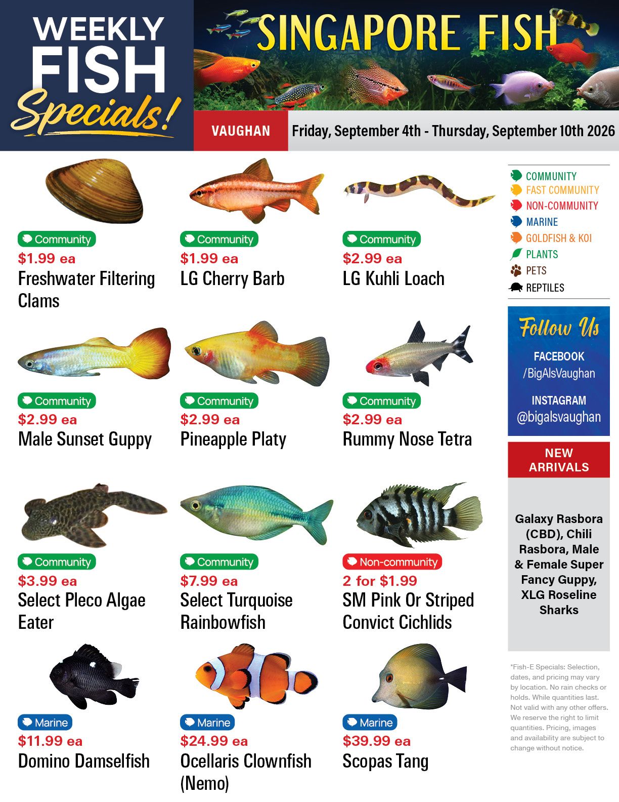 Big Al's (Vaughan) Weekly Specials September 4 to 10