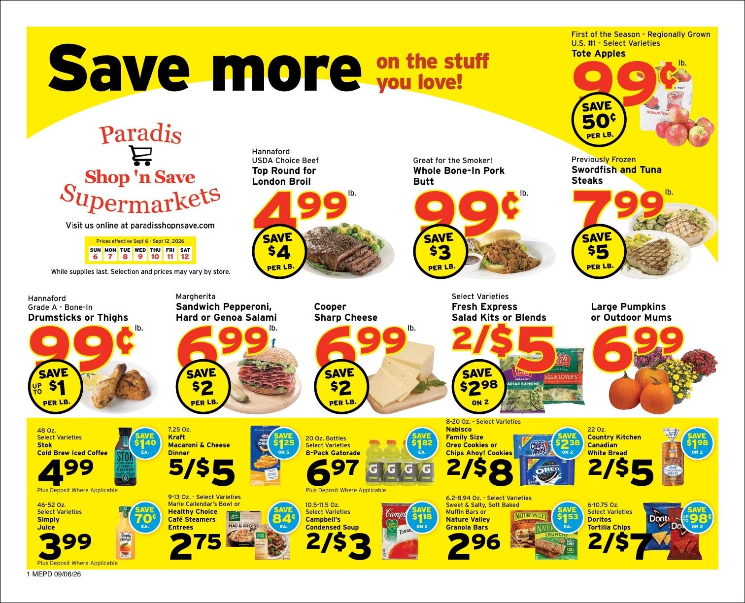 Paradis Shop'n Save Weekly Ad September 6 - 12, 2026