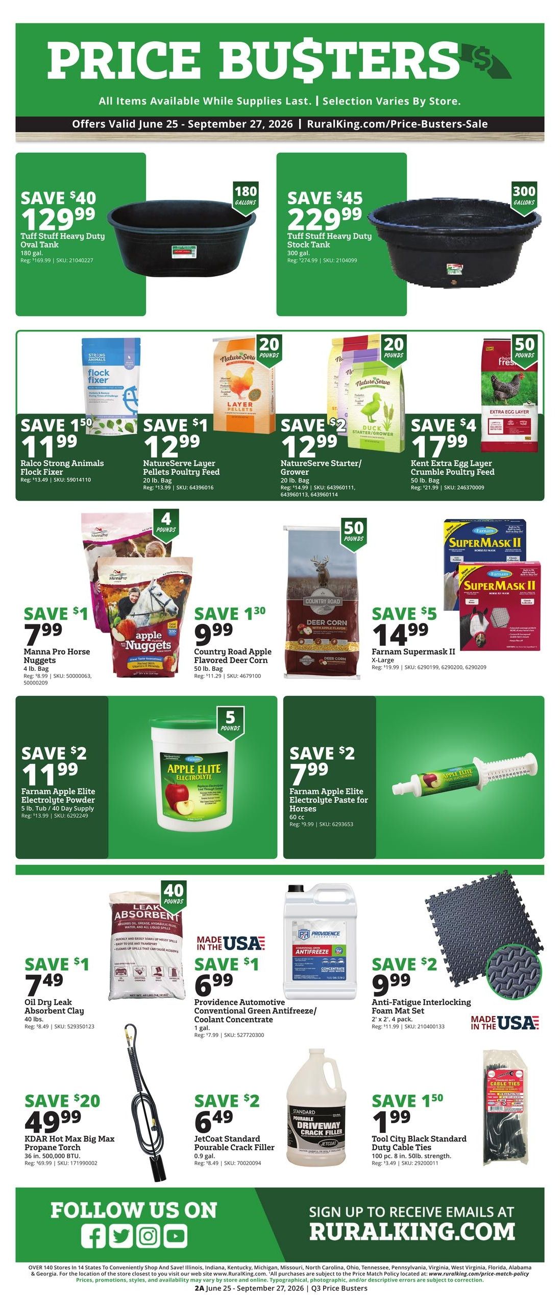 Rural King (Ethelsville Area, AL) Weekly Ad July 1 - September 27, 2026
