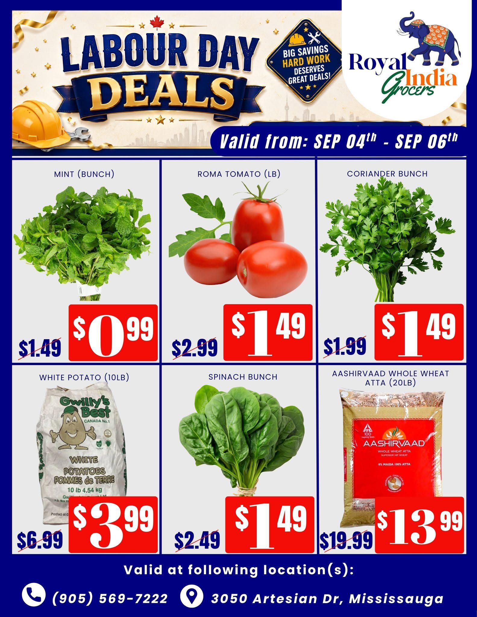 Royal India Grocers Flyer September 4 to 6