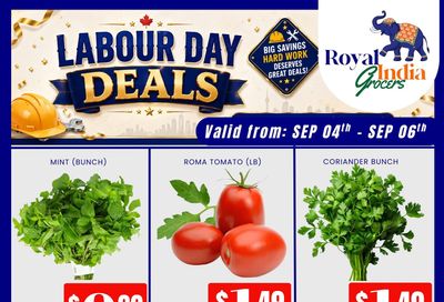 Royal India Grocers Flyer September 4 to 6