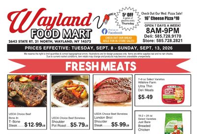 Wayland Food Mart (Wayland, NY) Weekly Ad August 31 - September 6, 2026