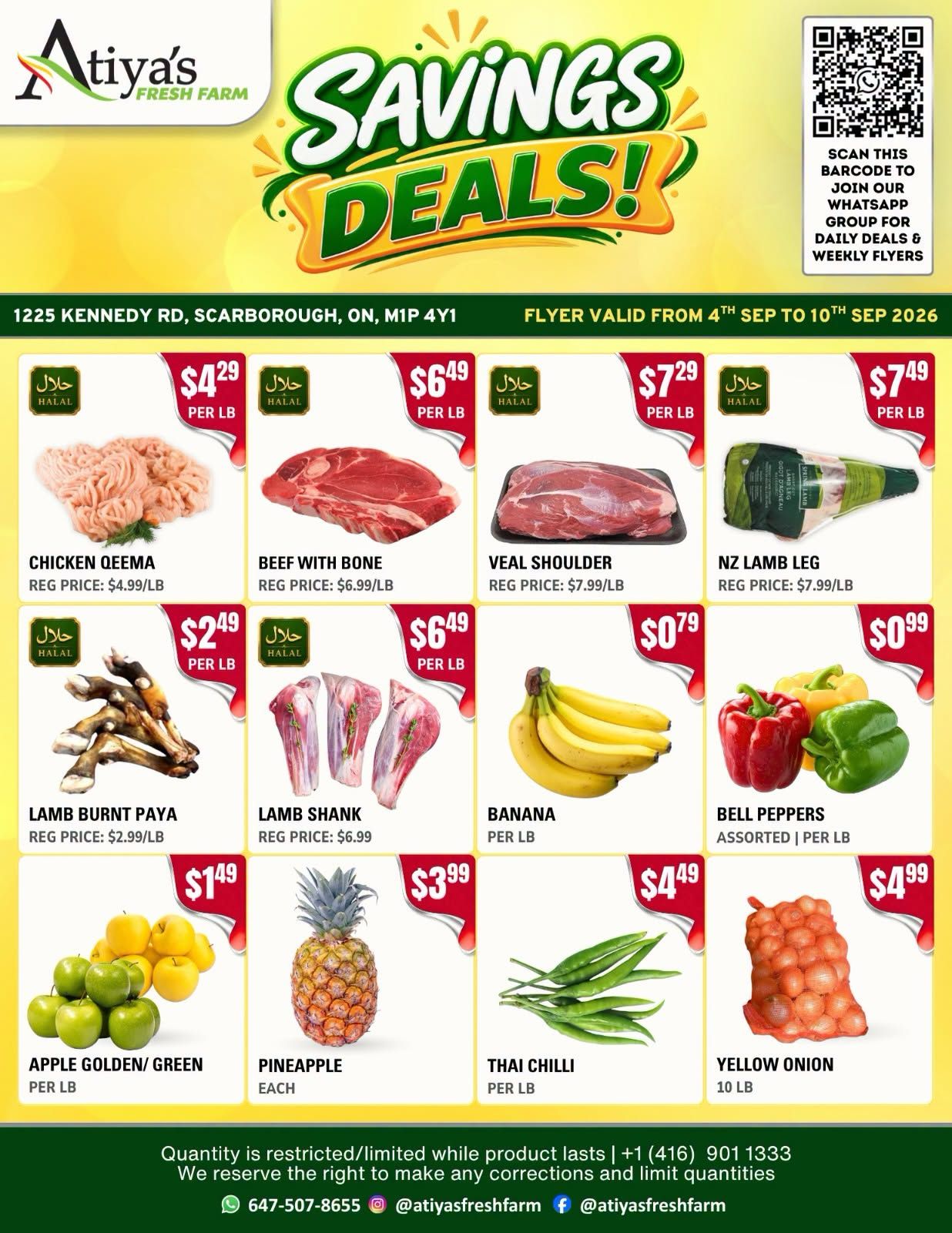 Atiya's Fresh Farm Flyer September 4 to 10
